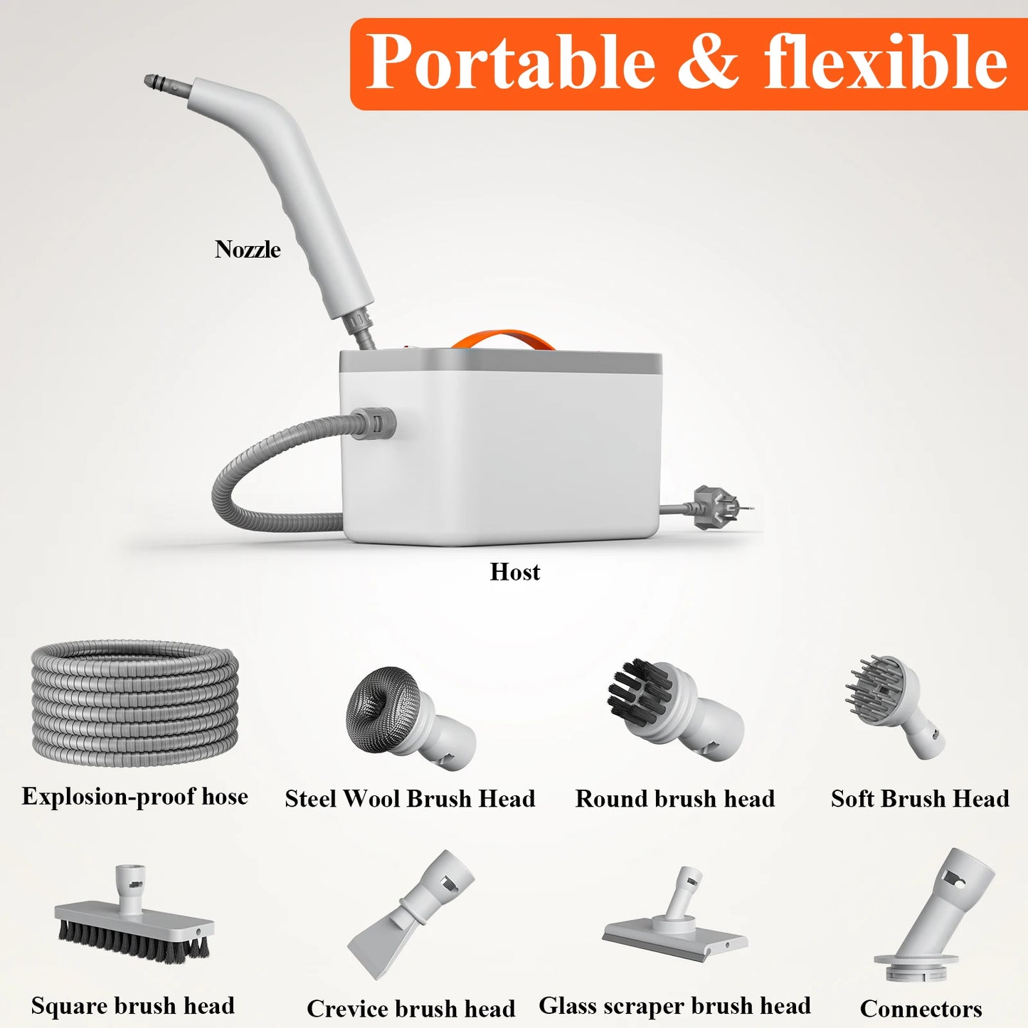 1500W Handheld Steam Cleaner Multiuse Powerful Steamer for Tough Stains and Grime on Upholstery