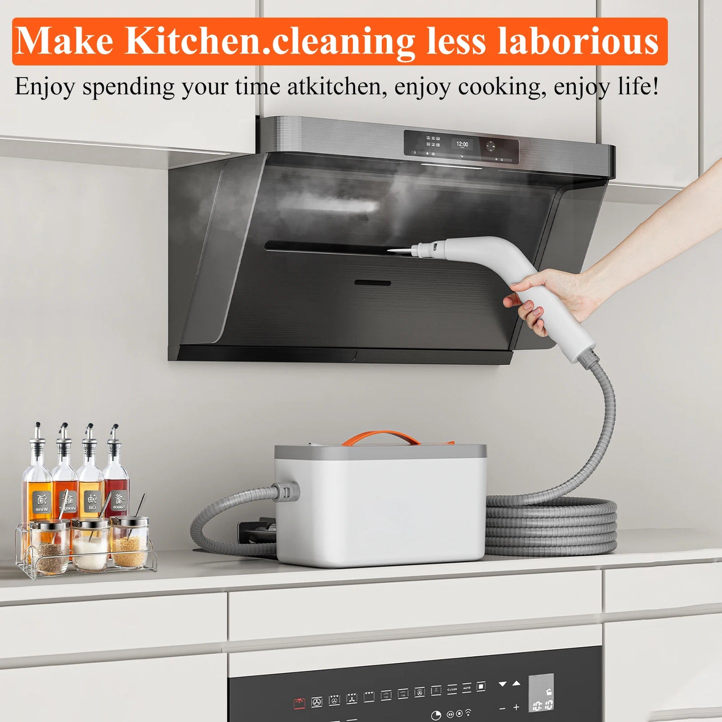 1500W Handheld Steam Cleaner Multiuse Powerful Steamer for Tough Stains and Grime on Upholstery