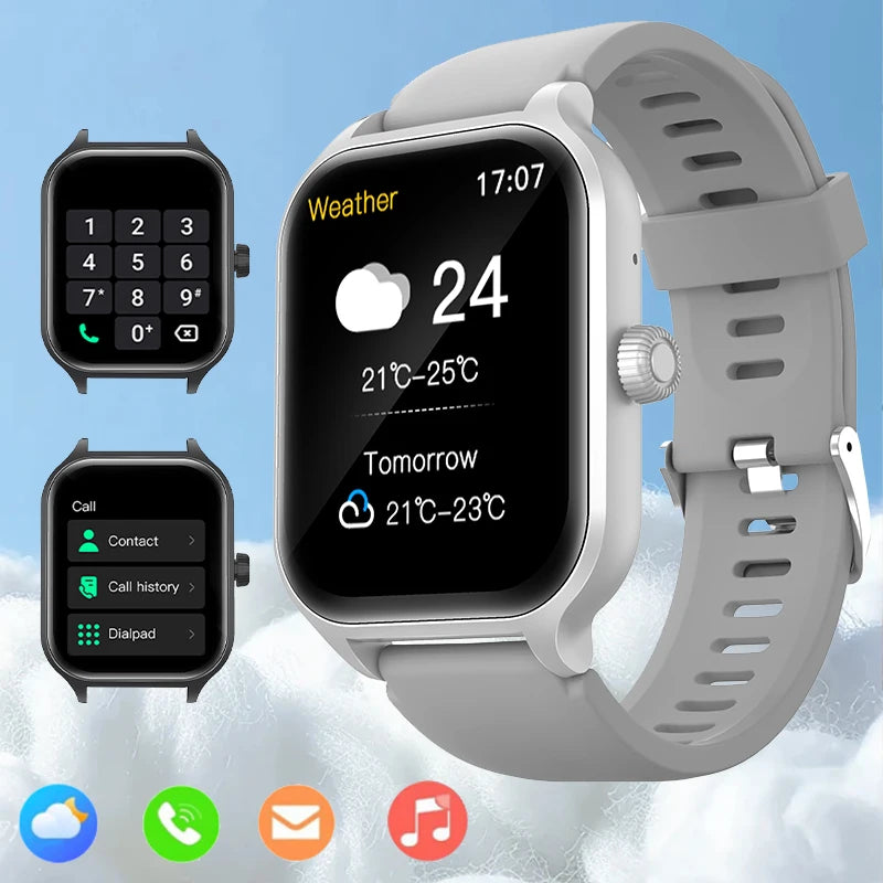 Smart Watch with Wireless Calling Dial Multi Sport Mode Calling Reminder and Rejection SMS Reminder Compatible with iPhone and Android