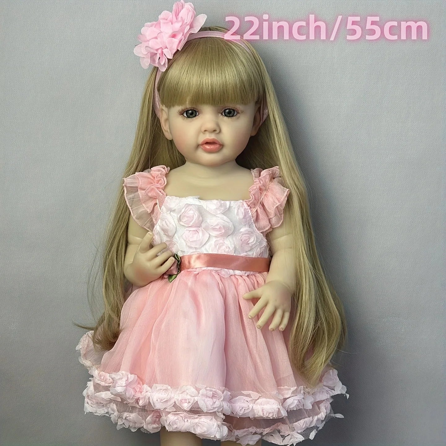22 Inch Reborn Doll Full Body Vinyl Lifelike Princess Girl