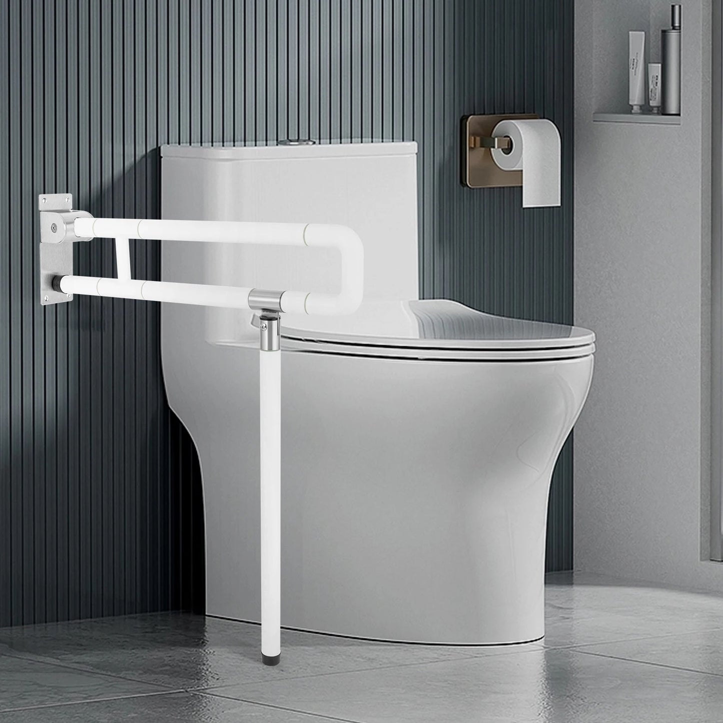 Toilet Handle Disabled Toilet Grab Bar Wall Grab Bar Bathroom Stand Assist Toilet Holder Handle Foldable Maximum