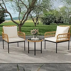 Outdoor Wicker 4-Piece Patio Set With L-Shaped Sectional