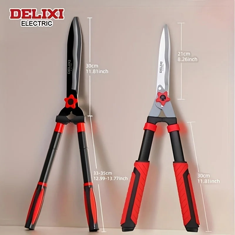 Delix Electric Garden Hedge Shears 10 Inch 12 Inch Manual Hedge Clippers for Shaping Shrubs and Trimming Bushes