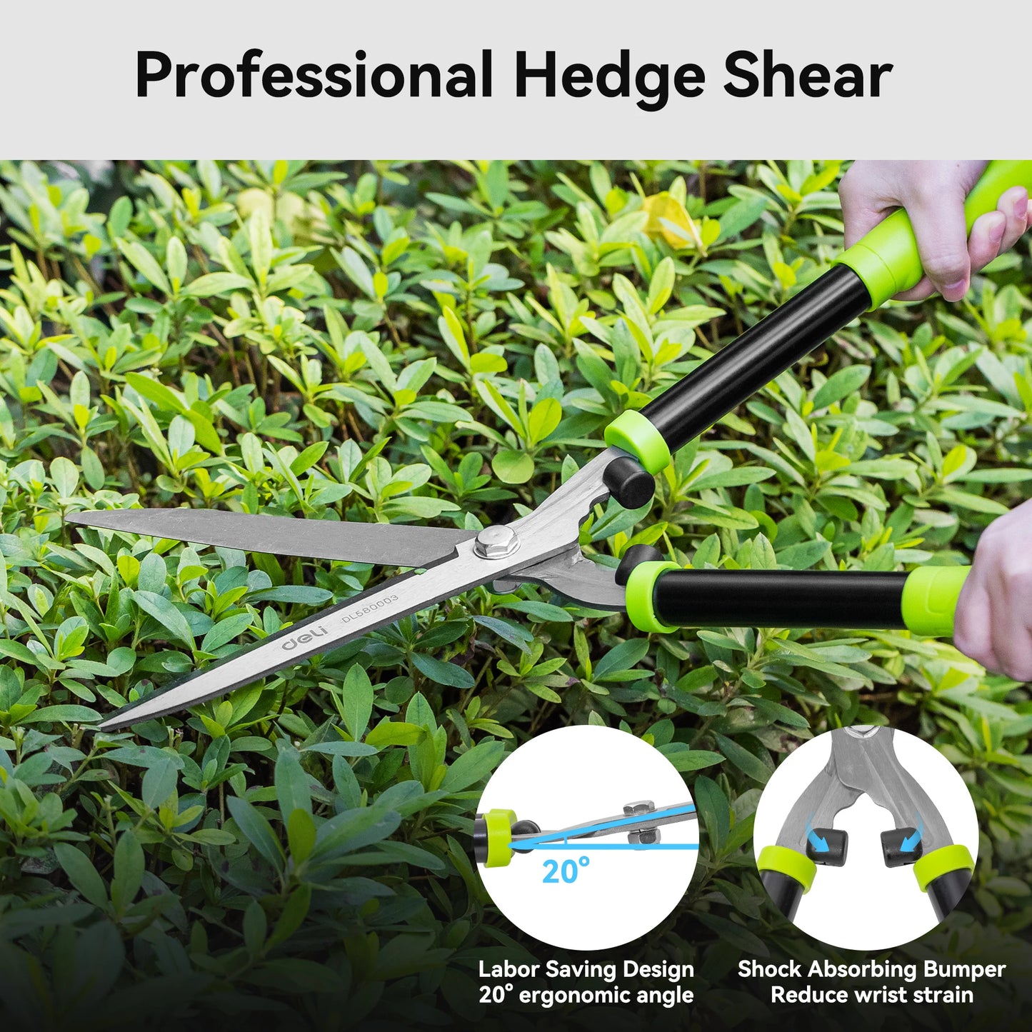 Deli 3-Piece Loppers, Hedge Clippers & Pruners Set, Heavy-Duty Garden Tools for Tree & Shrub Care, Branch Cutter & Tree Trimmer