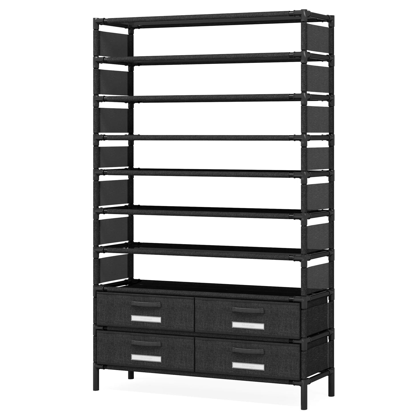 Tribesigns 10 Tier Shoe Rack Organizer With 4 Bins Drawers