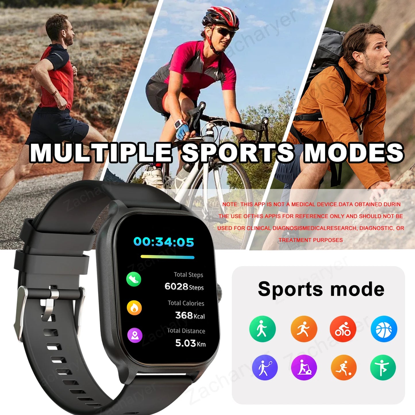 Smart Watch with Wireless Calling Dial Multi Sport Mode Calling Reminder and Rejection SMS Reminder Compatible with iPhone and Android