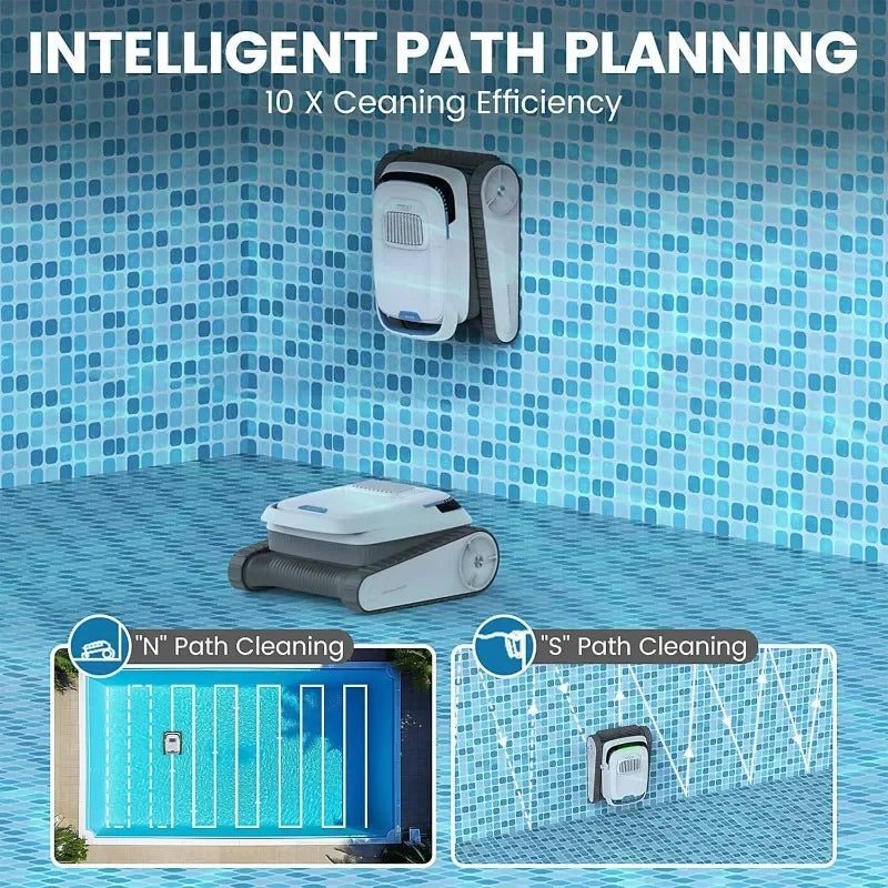 Voxiv Cordless Robotic Pool Cleaner With Wall Climbing Over 120 Minutes Runtime Automatic Pool Vacuum