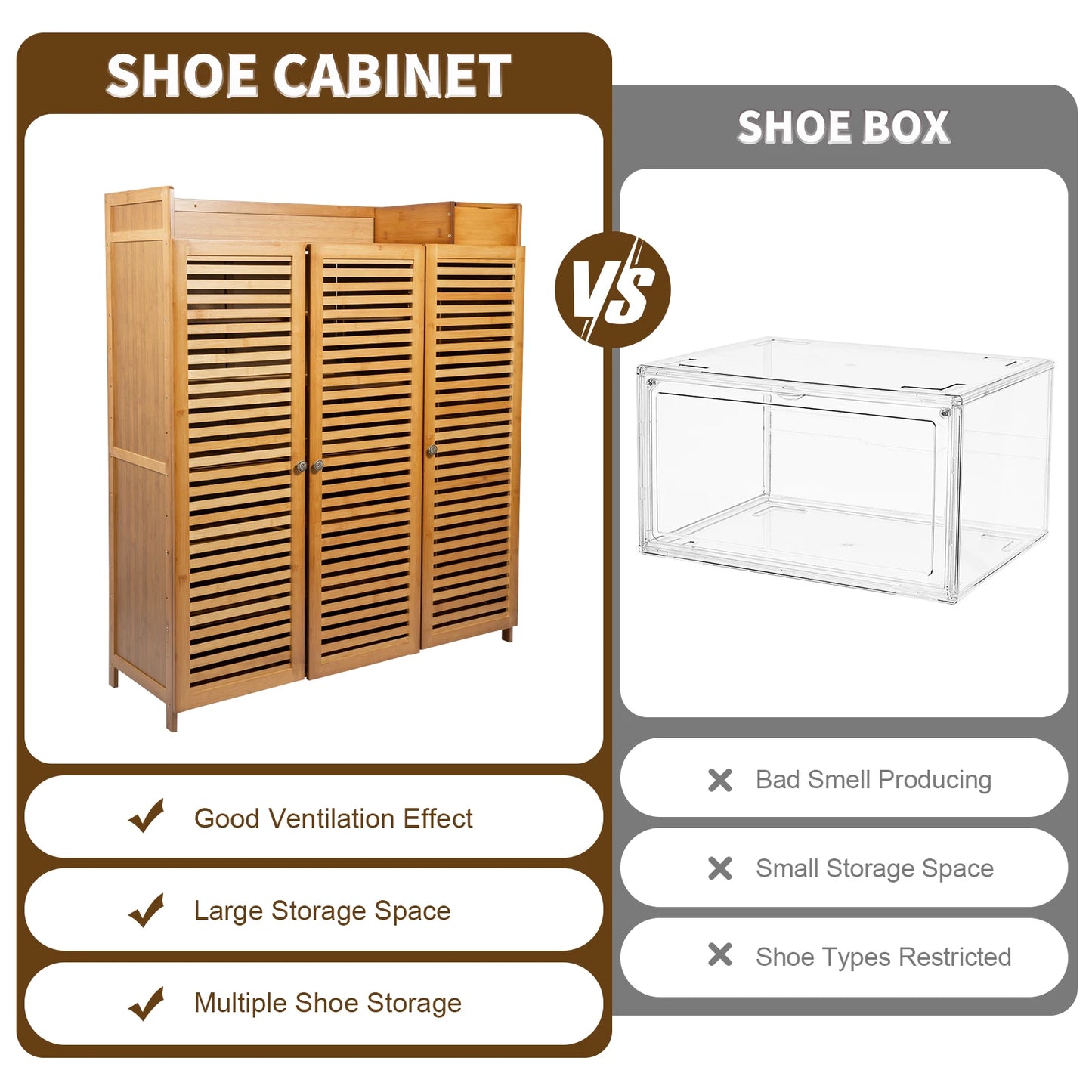 Shoe Cabinet with Doors for Household Item Storage and Various Shoe Organization