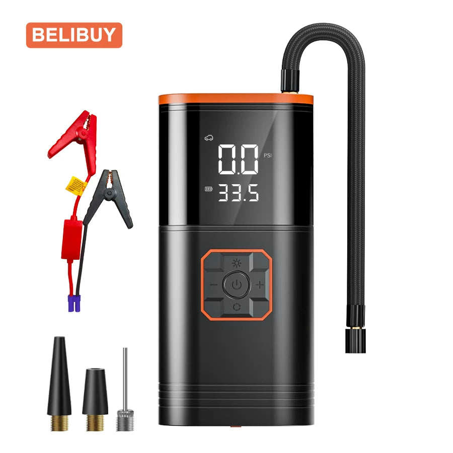 Belibuy Car Air Pump Air Compressor Tire Inflator USB Mobile Power Supply for Cars and Motorcycles