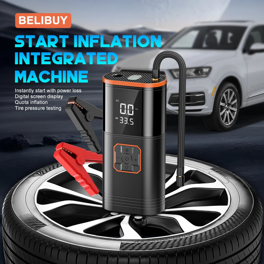 Belibuy Car Air Pump Air Compressor Tire Inflator USB Mobile Power Supply for Cars and Motorcycles