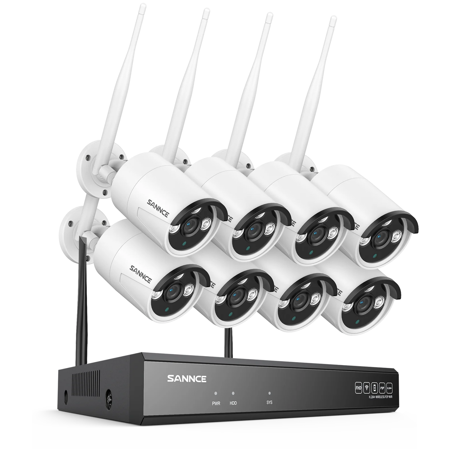 SANNCE 8 Channel Wireless NVR CCTV System 5MP IP Camera WiFi Audio Recording IR Night Vision Home Security Surveillance Kit