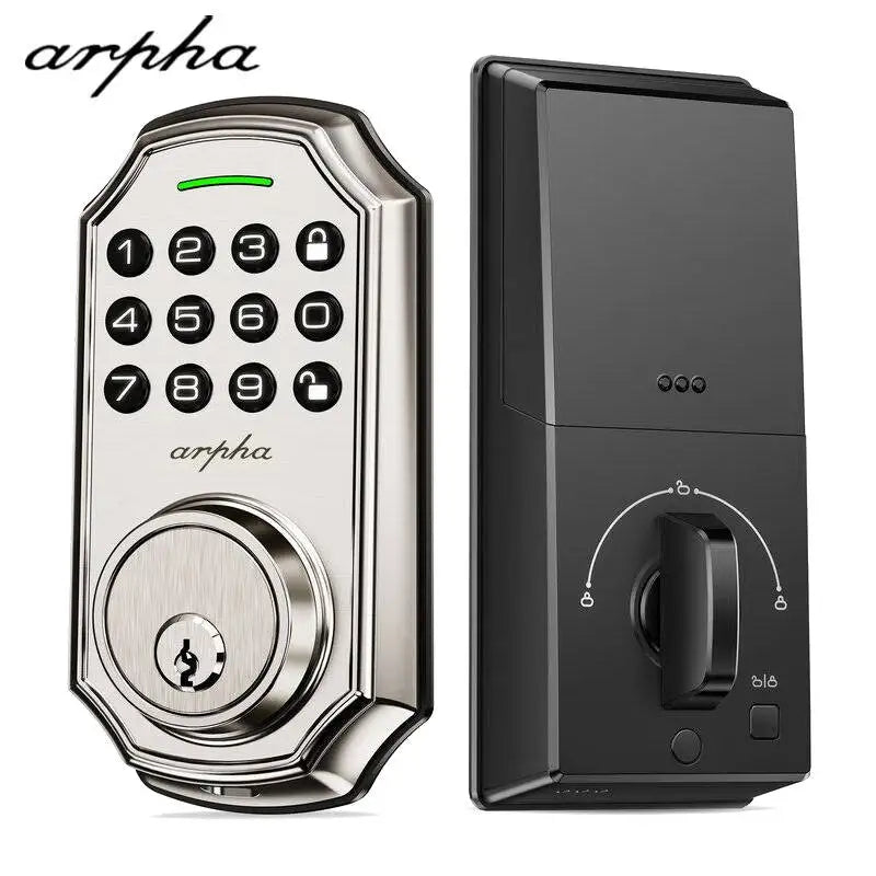 Arpha Smart Door Lock Keyless Entry D180 With 100 Code 16 Digit Anti Peeping Password Electronic Deadbolt WiFi