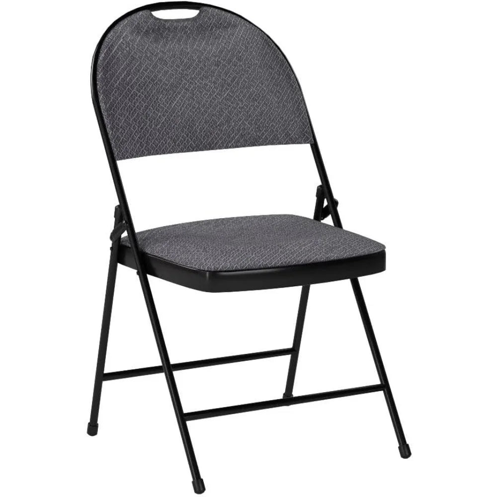 6-Pcs Folding Chairs Set - Foldable Dining Chairs with Upholstered Seat, Non-Slip Footpads, Commercial Guest Chairs, Pack of 6