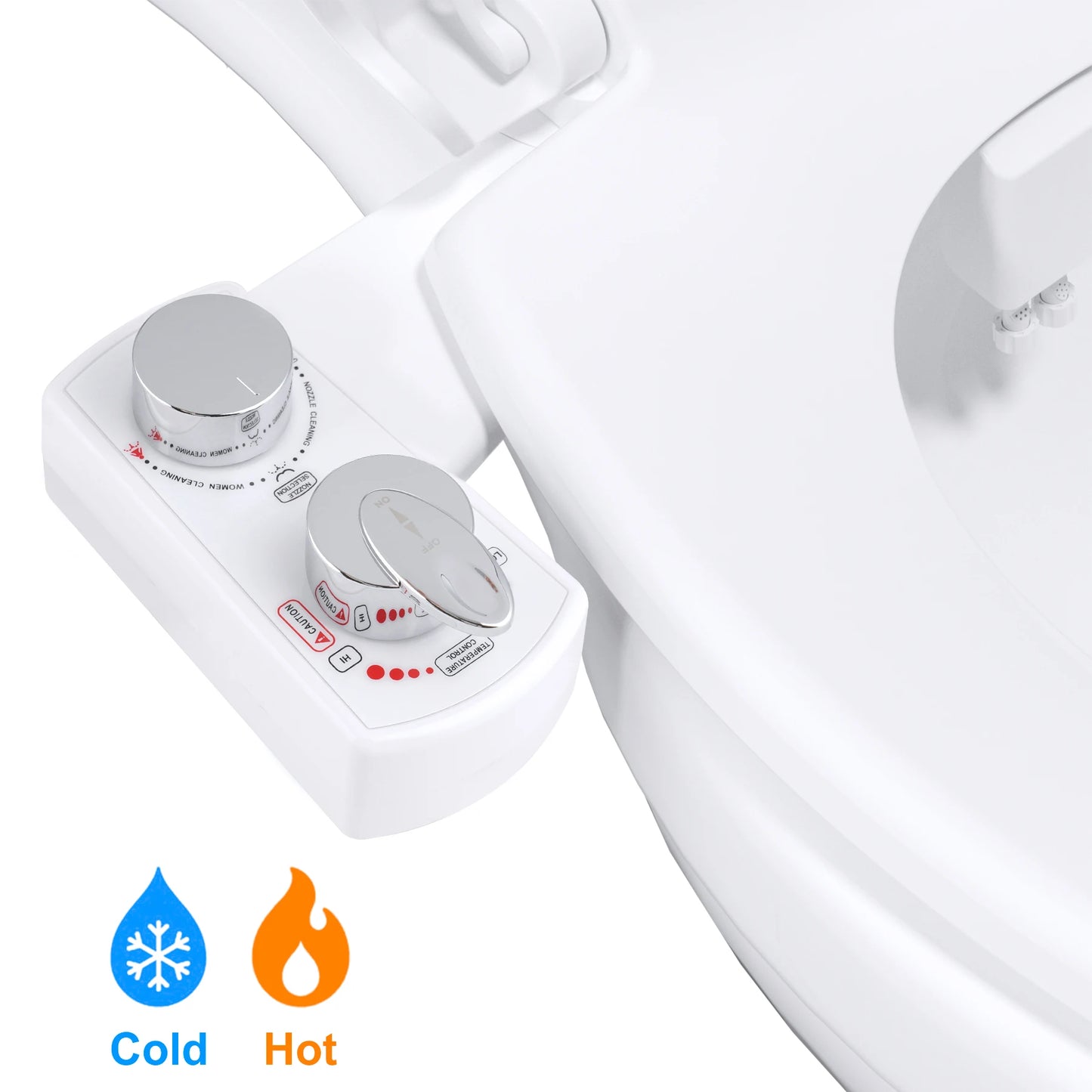 Bidet Attachment For Toilet Hot And Cold Water Spray Non Electric Dual Nozzle