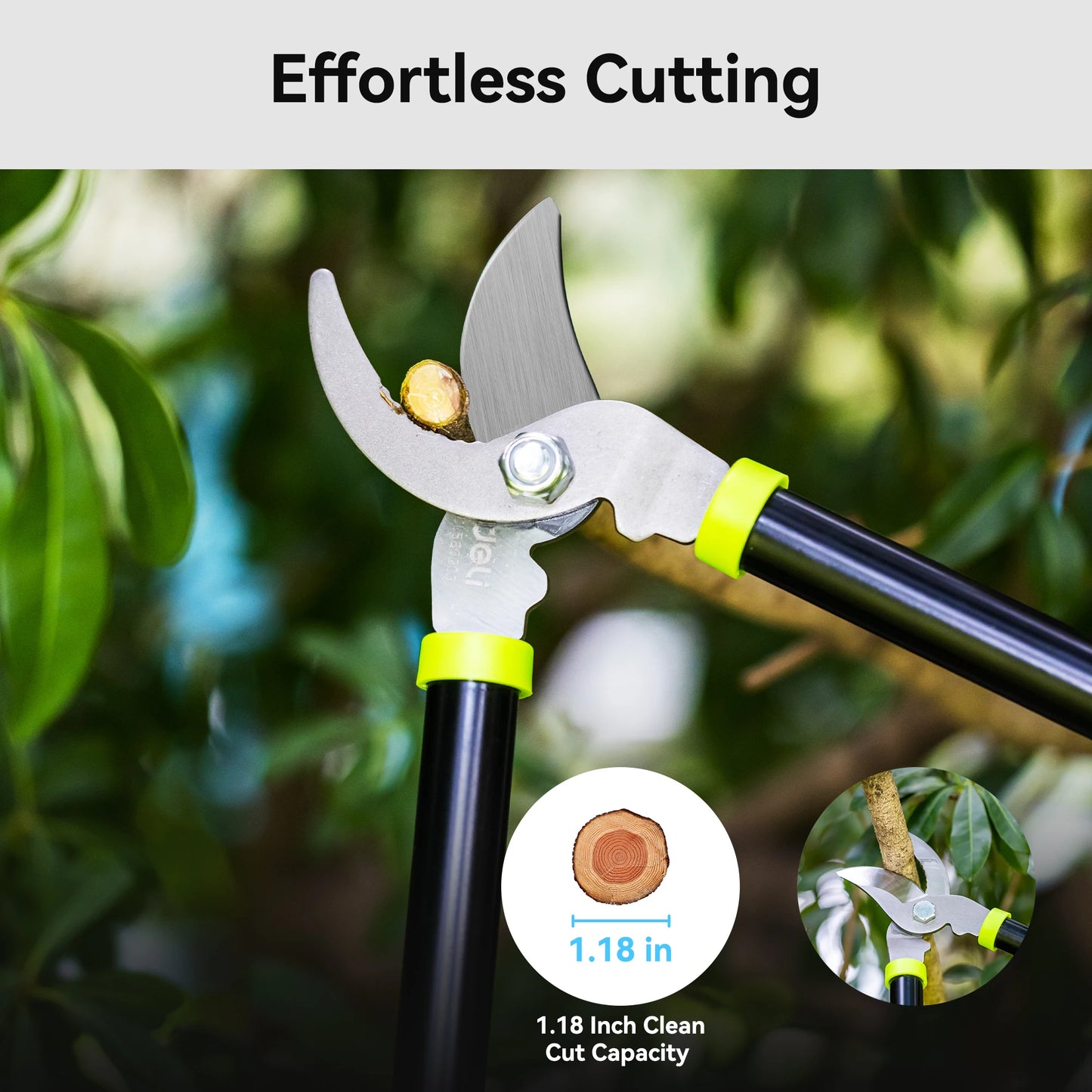 Deli 3-Piece Loppers, Hedge Clippers & Pruners Set, Heavy-Duty Garden Tools for Tree & Shrub Care, Branch Cutter & Tree Trimmer