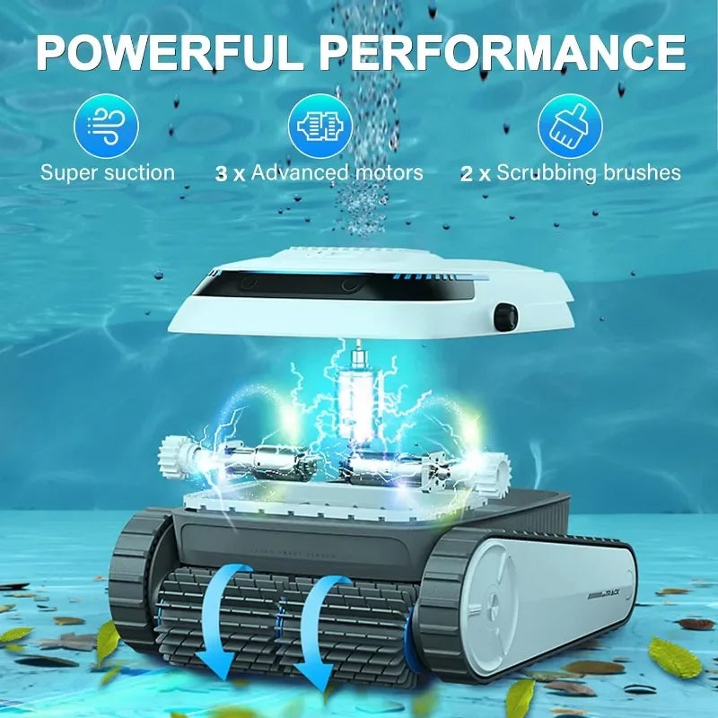 Voxiv Cordless Robotic Pool Cleaner With Wall Climbing Over 120 Minutes Runtime Automatic Pool Vacuum