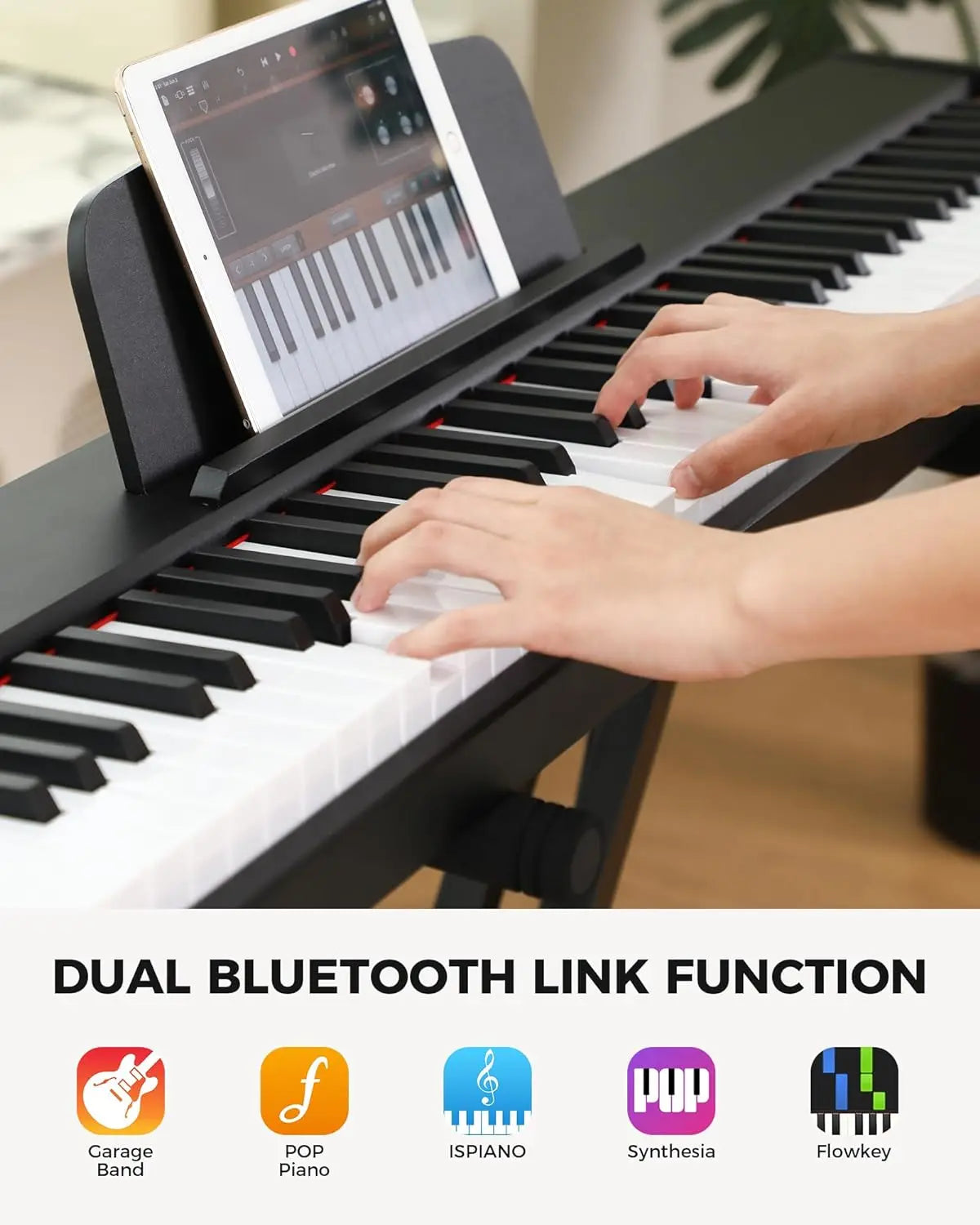 Fesley Weighted Piano Keyboard 88 Keys Full Size Electric Keyboard Piano for Beginners Portable with Sustain Pedal