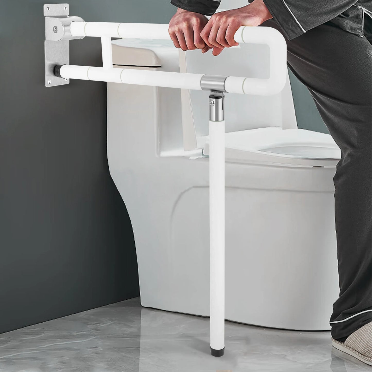Toilet Handle Disabled Toilet Grab Bar Wall Grab Bar Bathroom Stand Assist Toilet Holder Handle Foldable Maximum