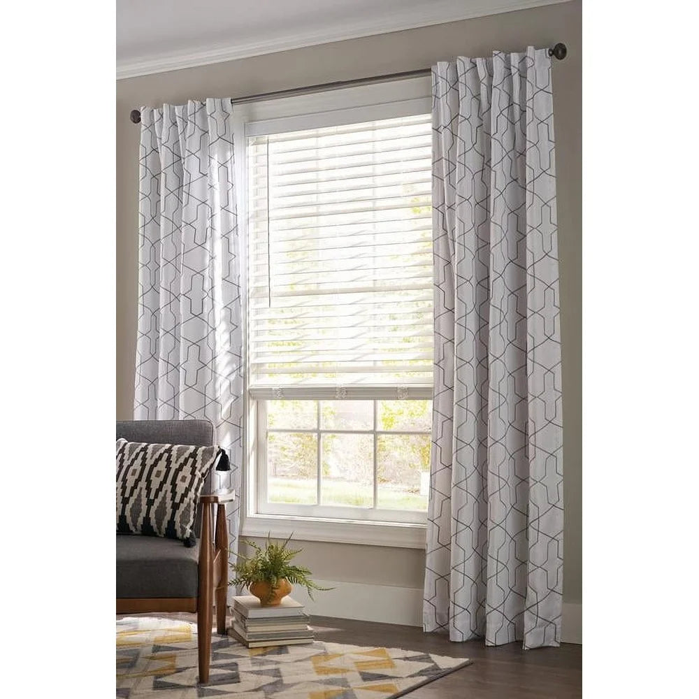 2 Pack 2 Inch Cordless Faux Wood Horizontal Blinds White Privacy Window Covering Easy Install Indoor Safety Light Control