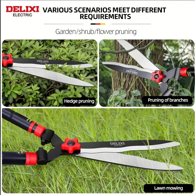 Delix Electric Garden Hedge Shears 10 Inch 12 Inch Manual Hedge Clippers for Shaping Shrubs and Trimming Bushes