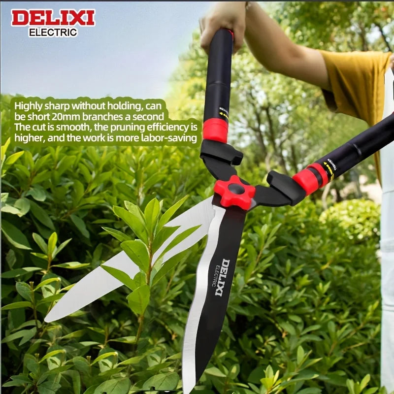 Delix Electric Garden Hedge Shears 10 Inch 12 Inch Manual Hedge Clippers for Shaping Shrubs and Trimming Bushes