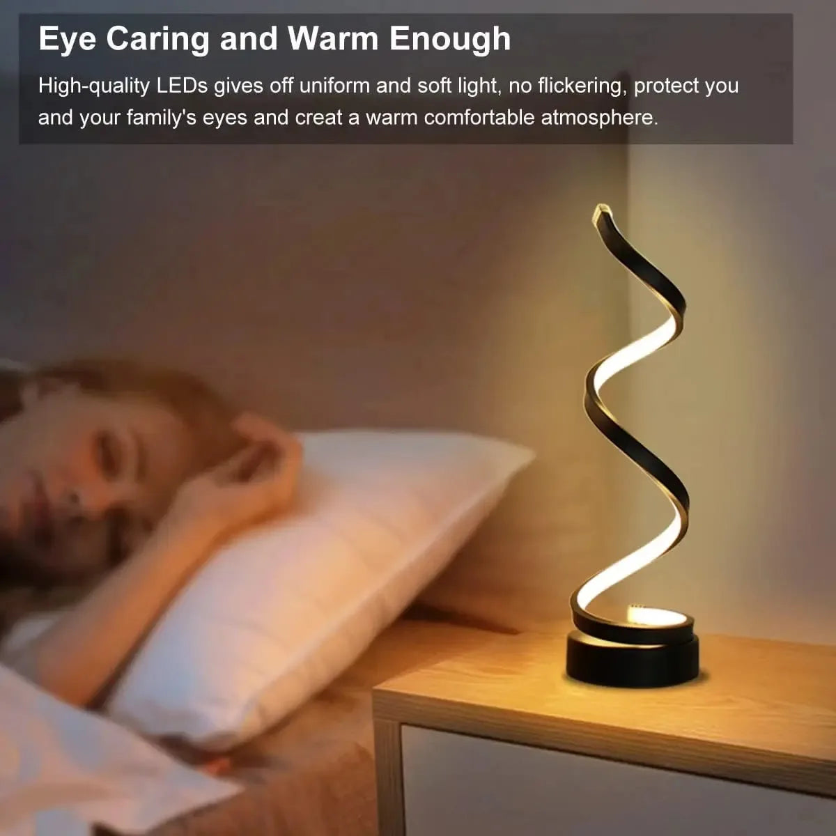 Modern Spiral Dimmable LED Table Lamp For Living Room