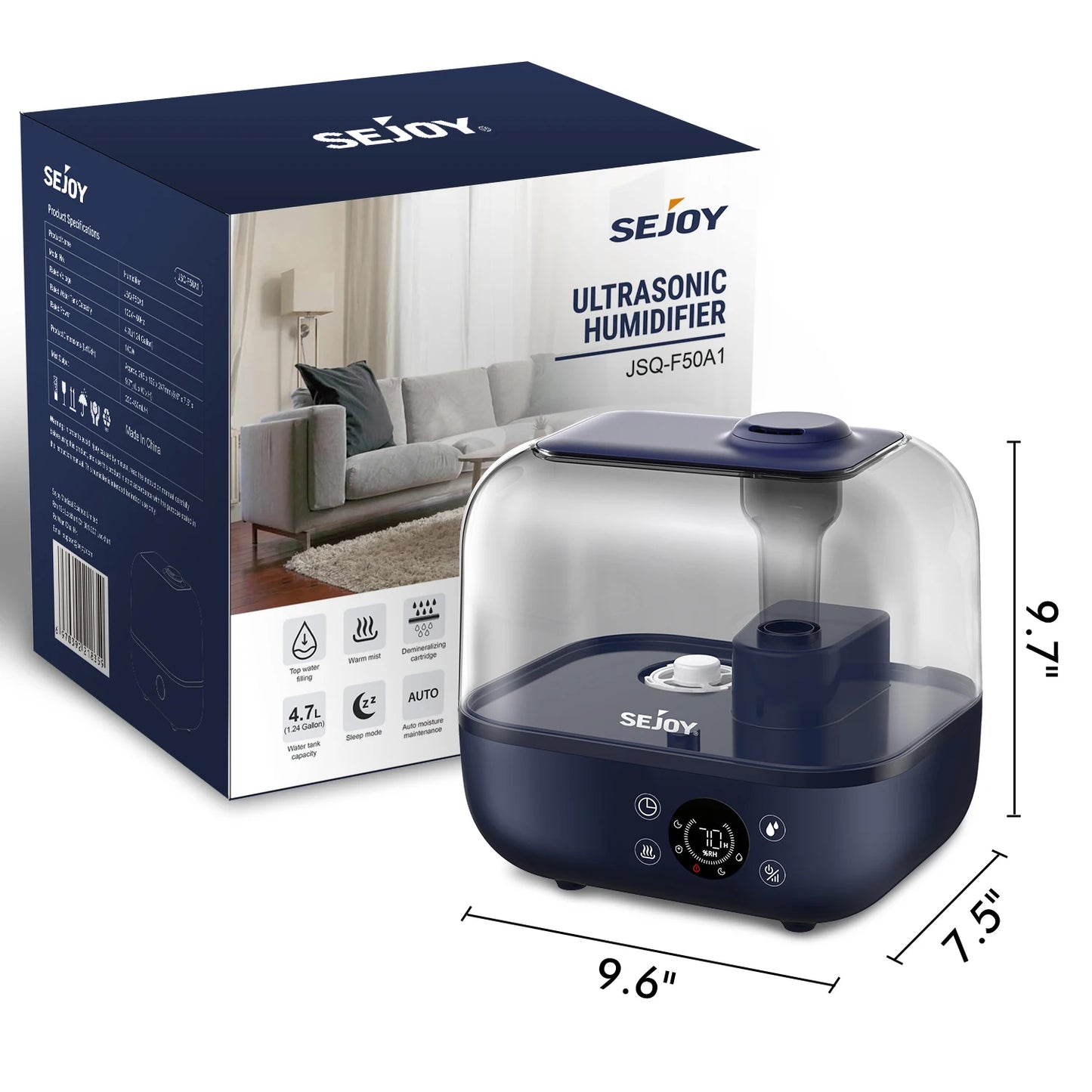 Sejoy 5L Humidifier for Bedroom Large Room Home Diffuser Aromatherapy Upper Water Household Spray Humidification Machine