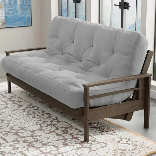 Home 8 Inch Full Size Futon Sofa Bed Foam Mattress USA Made Grey No Frame