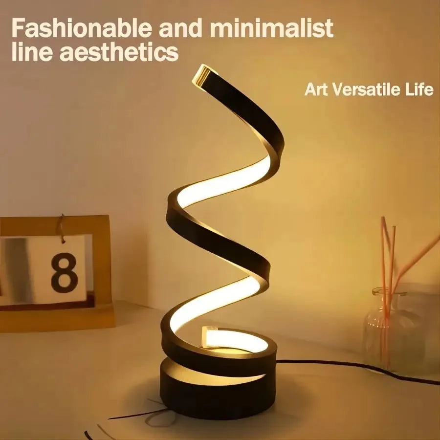 Modern Spiral Dimmable LED Table Lamp For Living Room
