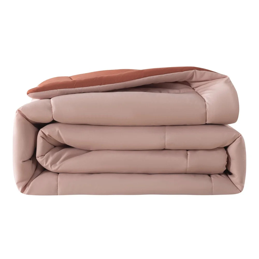 7 Piece Reversible Comforter Set King Pink Bedding