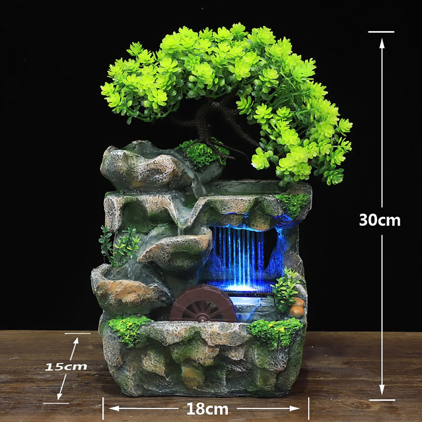 Indoor Room Fountain Waterfall Desk Water Feature Color LED