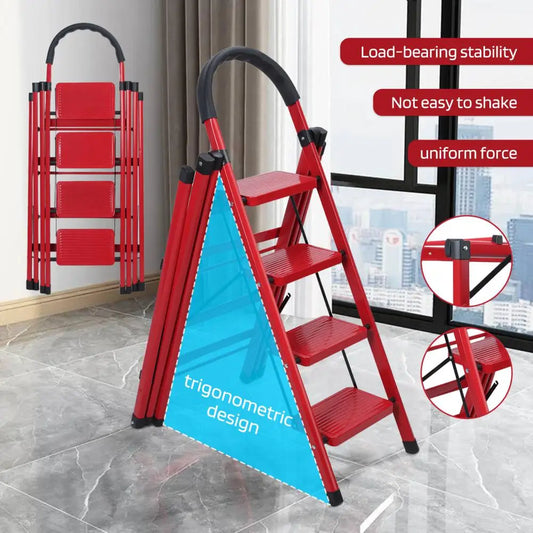 330lb Load Retractable Cloth Drying Rack Folding Clothes Non Slip 4 Step Ladder Indoor Outdoor Space Saving Home Balcony