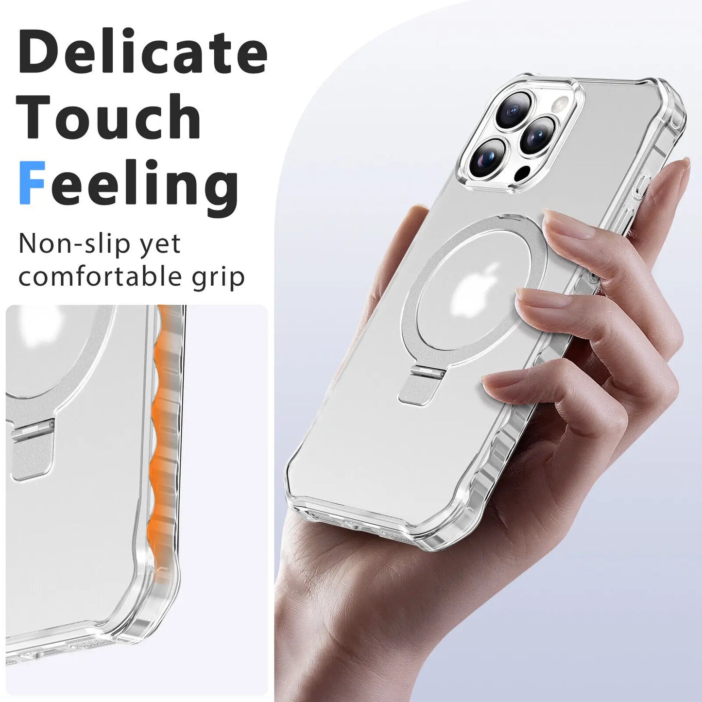 WeFor Magnetic Case For iPhone 16 Pro Max Plus With MagSafe Ring Stand