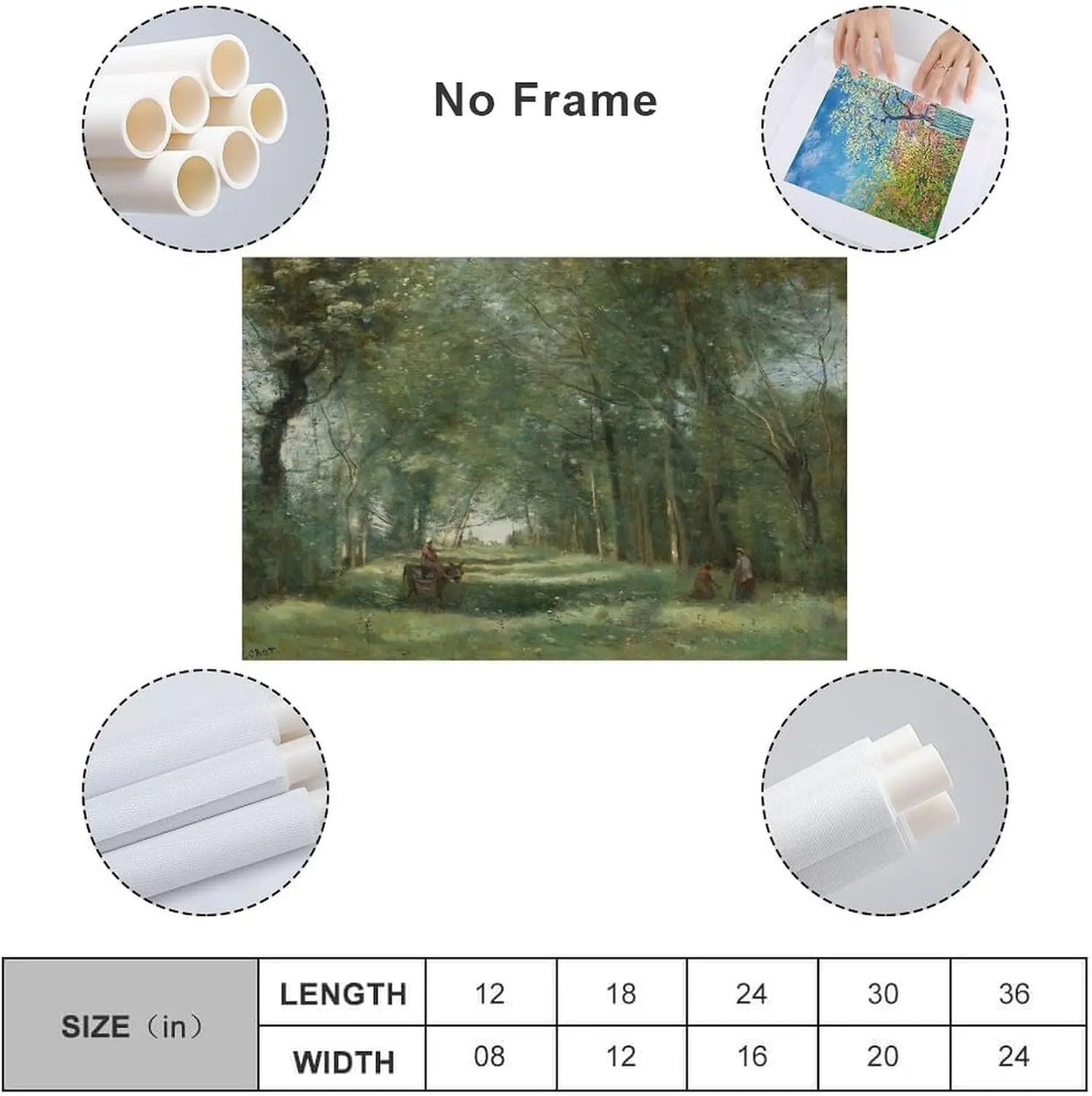 The Green Drive Canvas Painting By Corot Wall Art Print