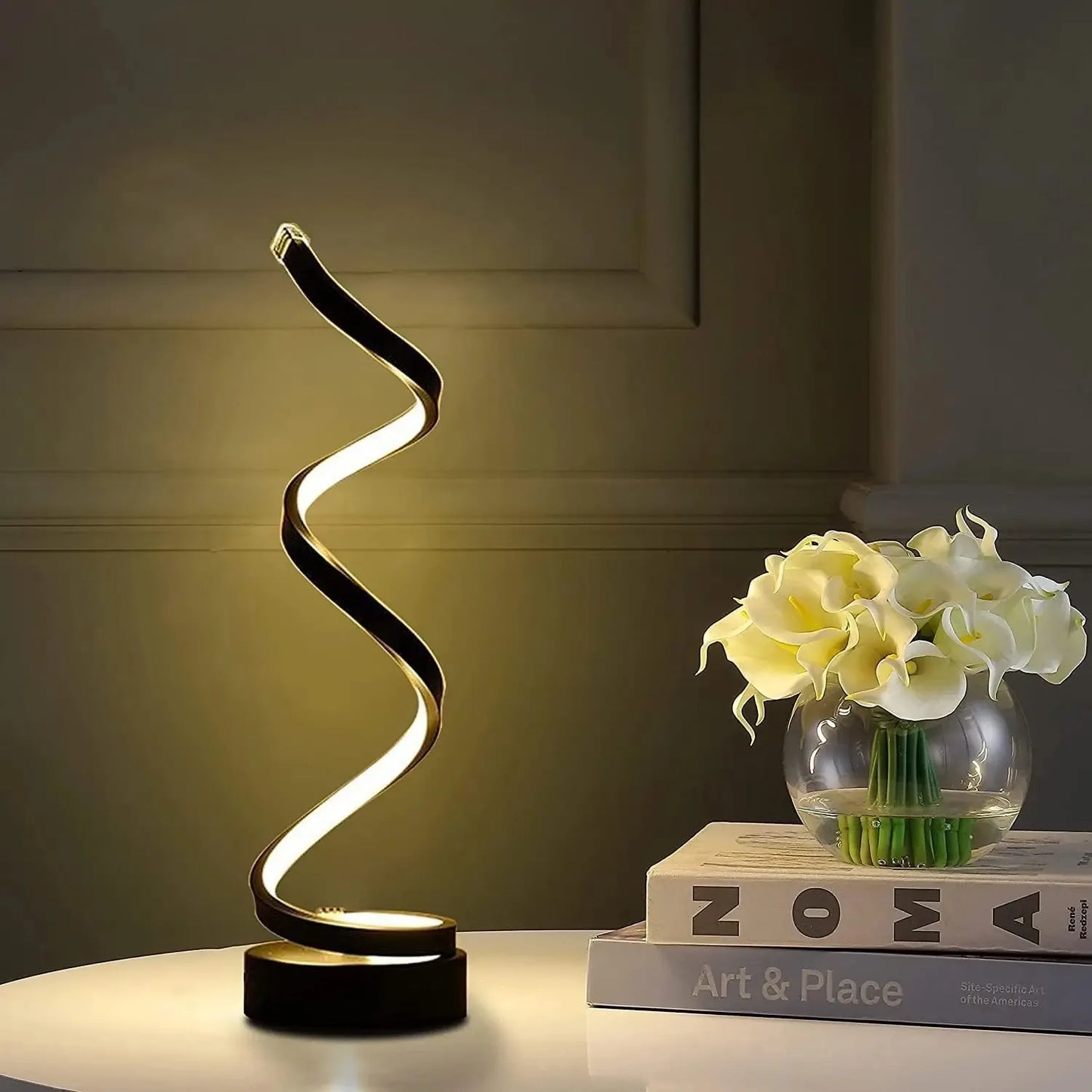 Modern Spiral Dimmable LED Table Lamp For Living Room