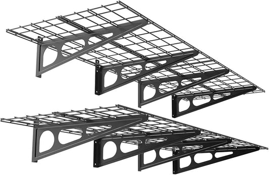2 Pack Wall Mounted Garage Shelves 72 Inch Wide 24 Inch Deep Heavy Duty