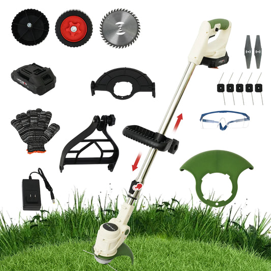 Cordless Grass Trimmer 21V 500W Lawn Mower With Wheels