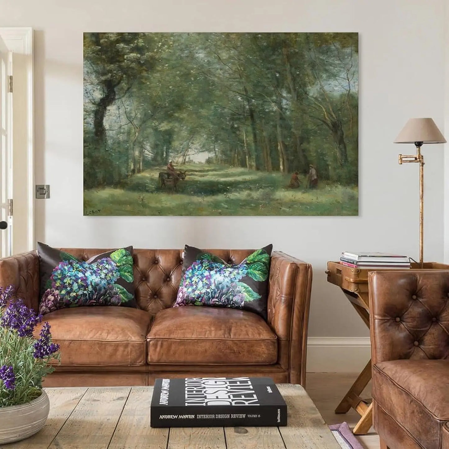 The Green Drive Canvas Painting By Corot Wall Art Print