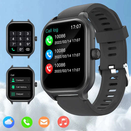 Smart Watch with Wireless Calling Dial Multi Sport Mode Calling Reminder and Rejection SMS Reminder Compatible with iPhone and Android