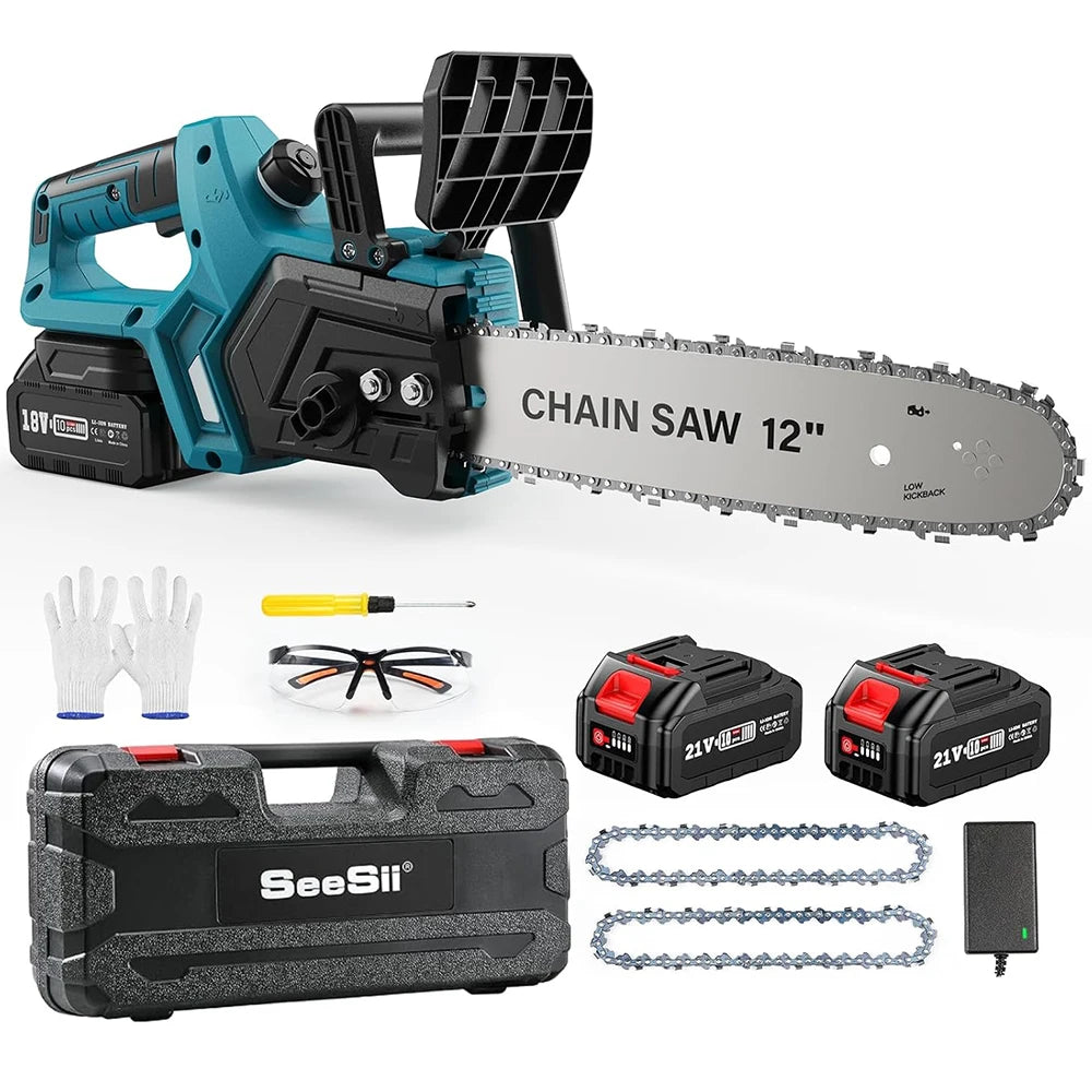 Seesii 12 Inch Cordless Chainsaw With Battery Makita 18V