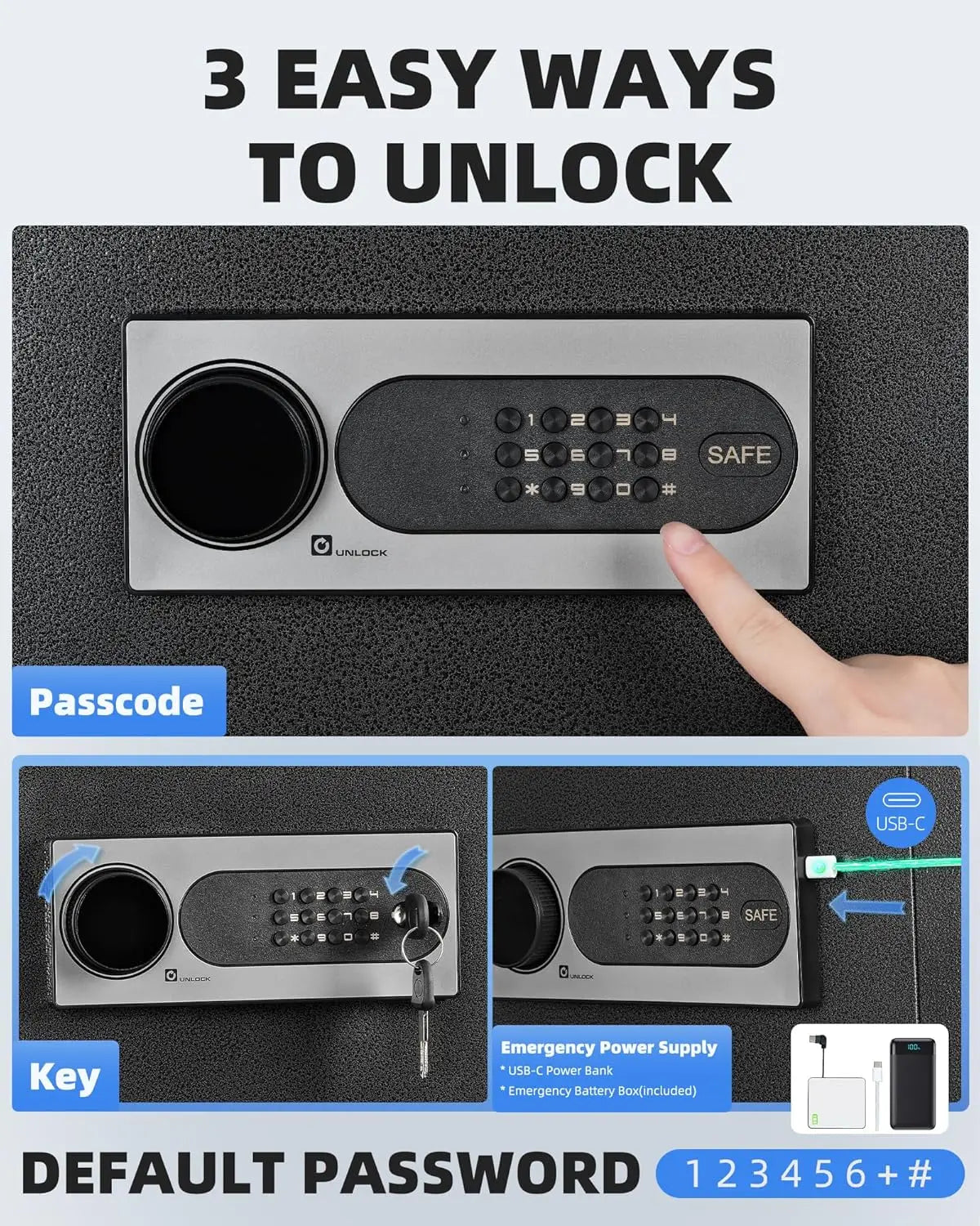 Cubic Feet Home Safe With Fireproof Waterproof Bag And Digital Keypad