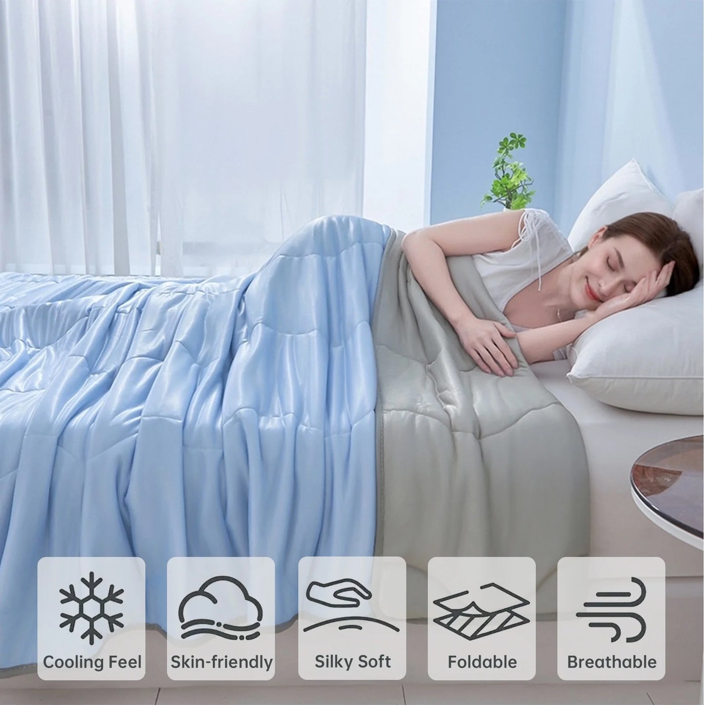 3 In 1 Lightweight Summer Quilt With Wave Quilt Tech