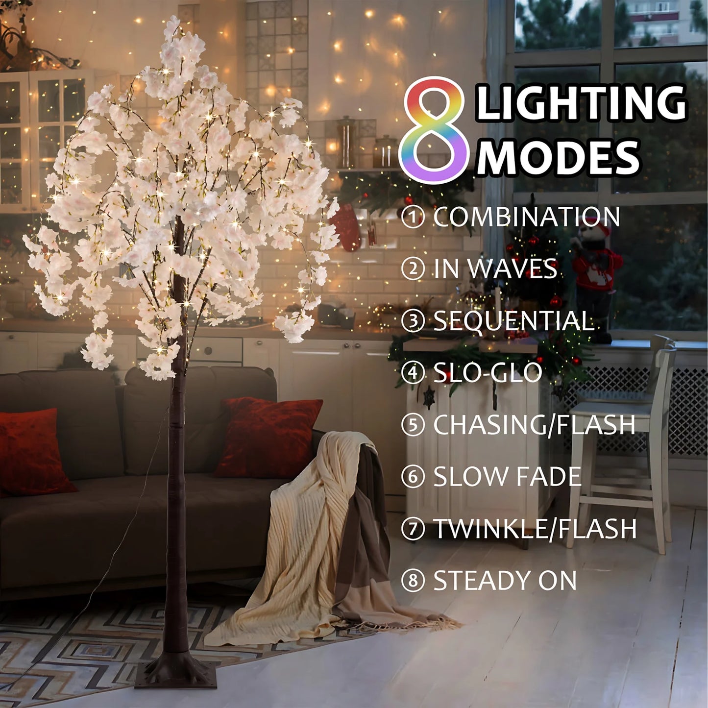 Cherry Blossom Tree Light 6Ft LED Indoor Decor 450 LED