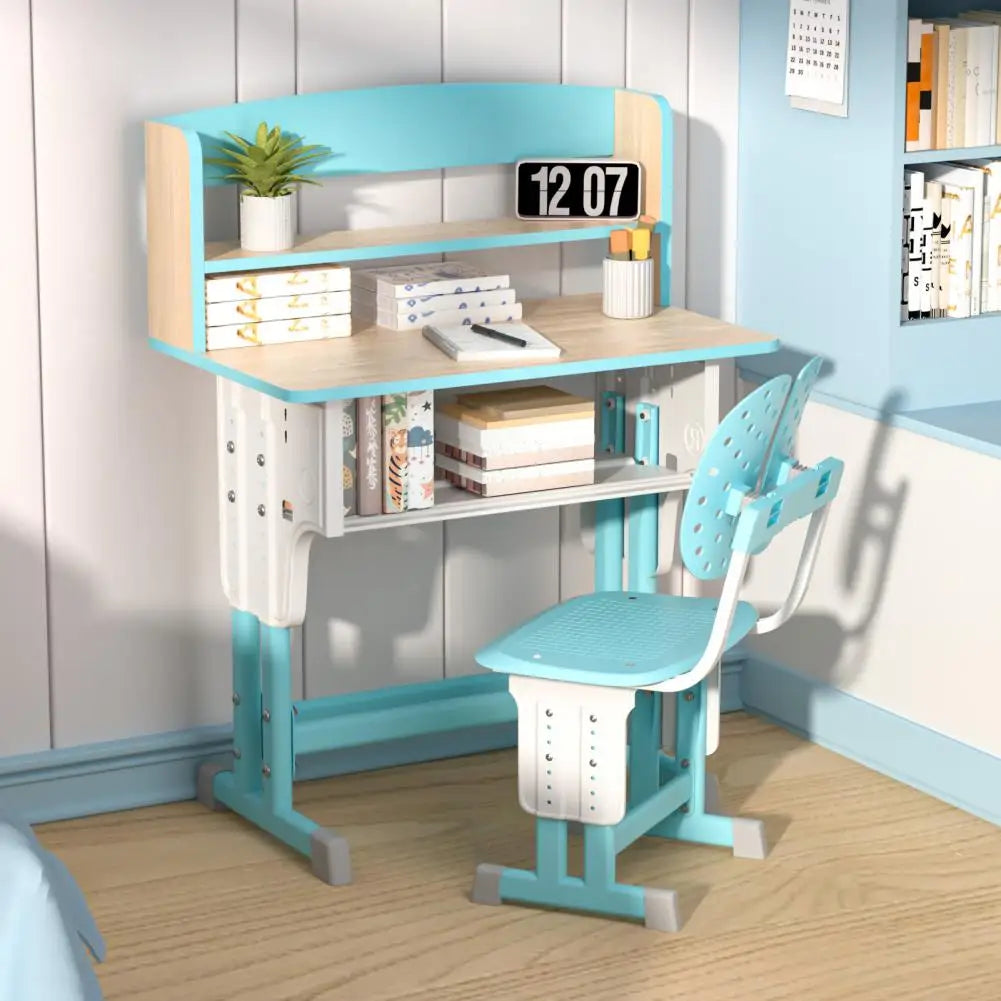 Kids Desk Chair Set With Adjustable Height Table And Drawer