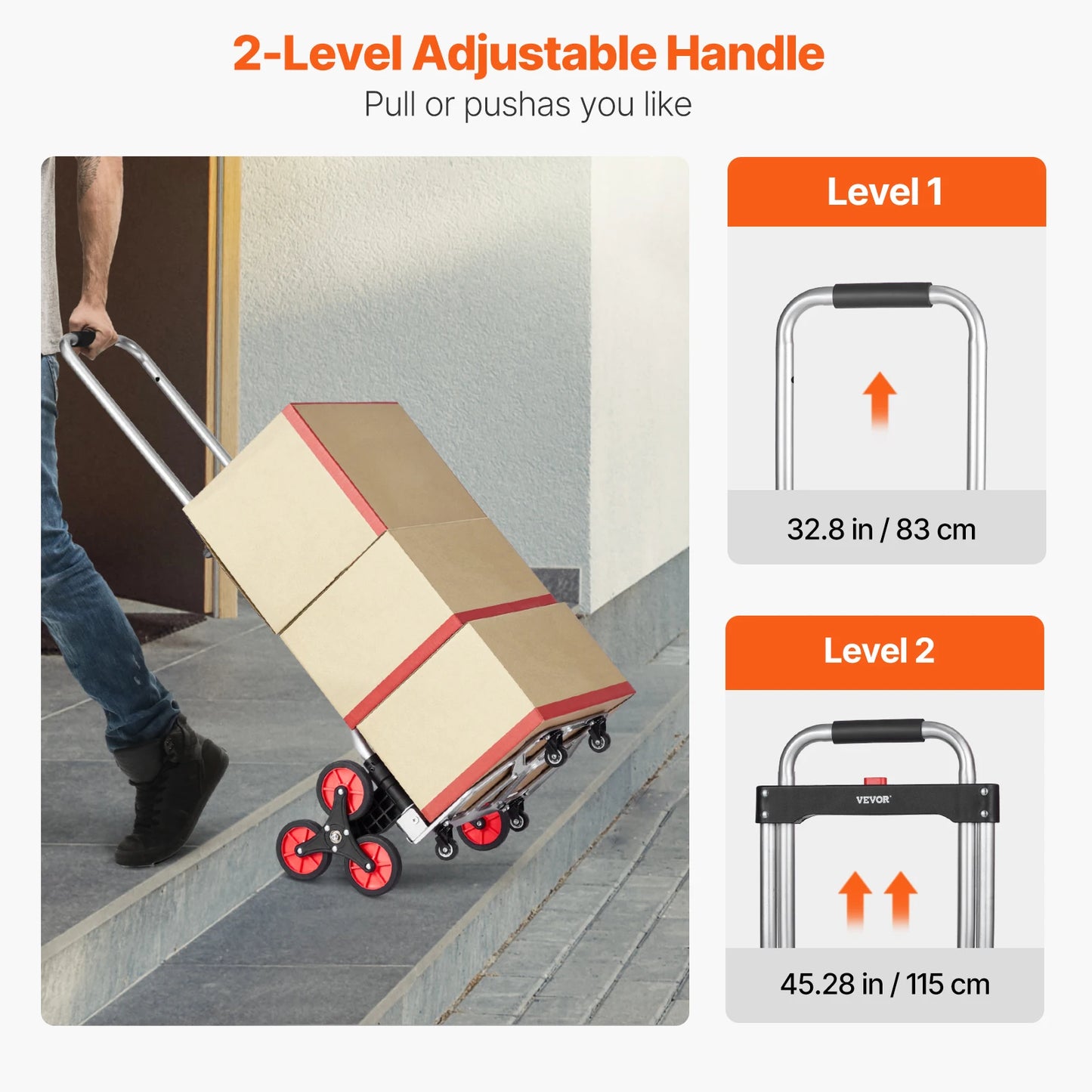 SucceBuy 260lbs Folding Hand Truck For Stair Climbing