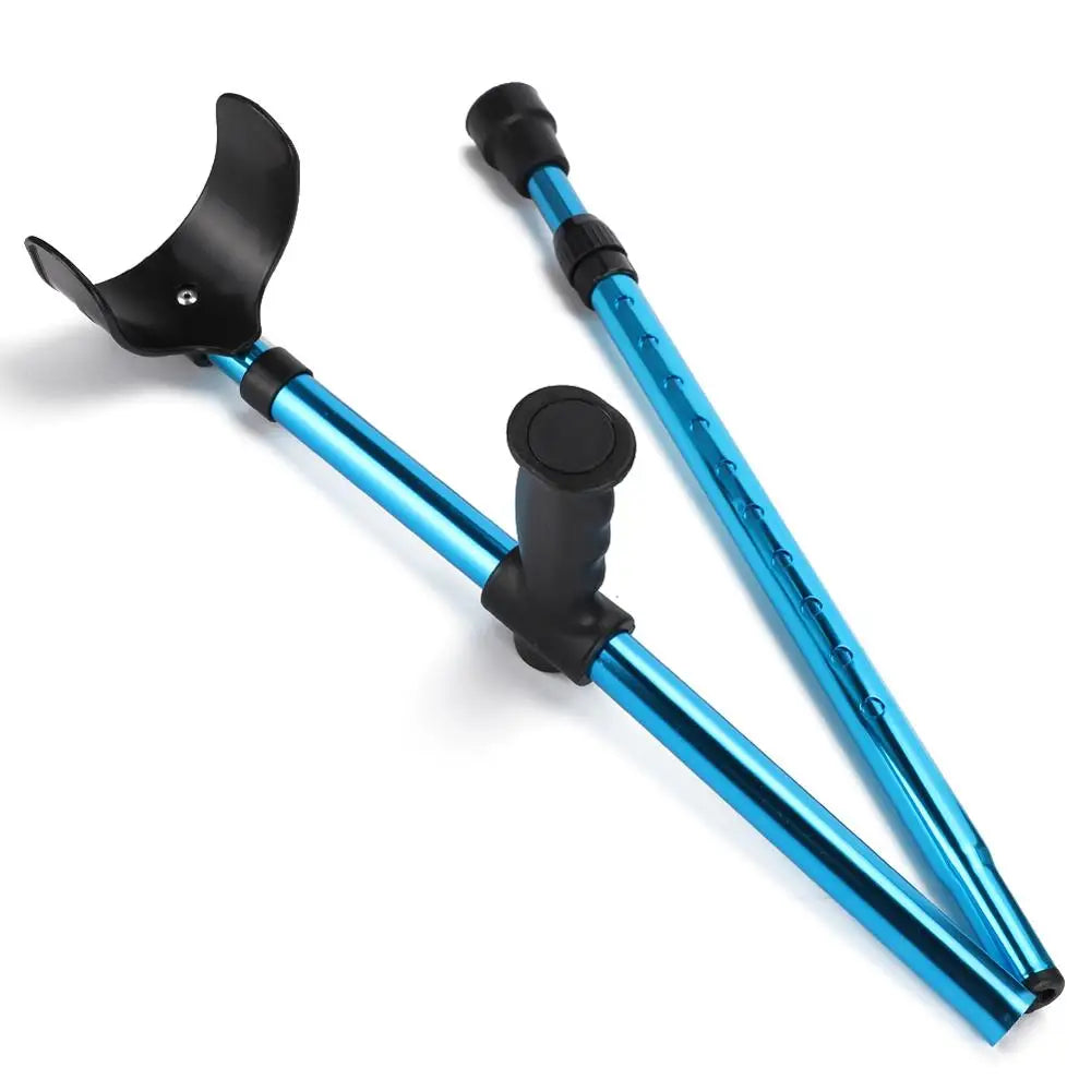 Alloy Folding Crutch Adjustable Telescopic Underarm Cane