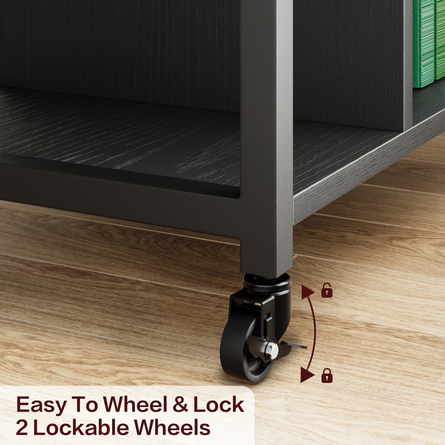 Under Desk Printer Stand With Power Outlets And USB Ports