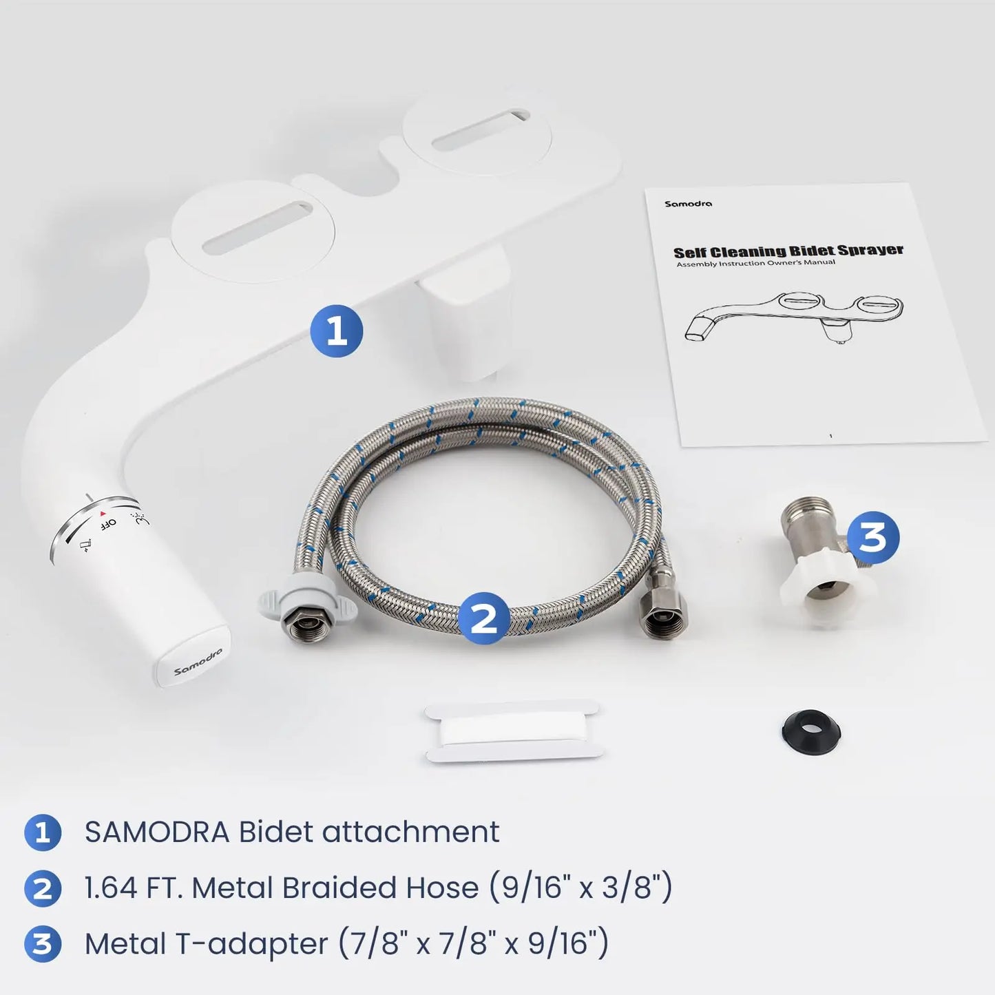 Ultra Slim Bidet Attachment For Toilet With Dual Nozzle Frontal Self Cleaning