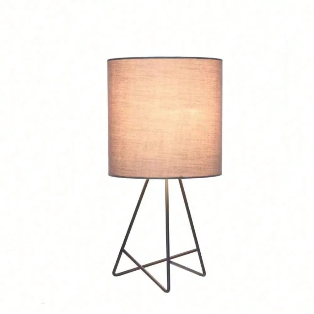 Table Lamp With Fabric Shade For Bedroom And Living Room