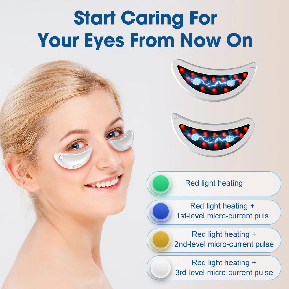 Micro Current Eye Massager With Red Light Pulse Therapy For Dark Circles
